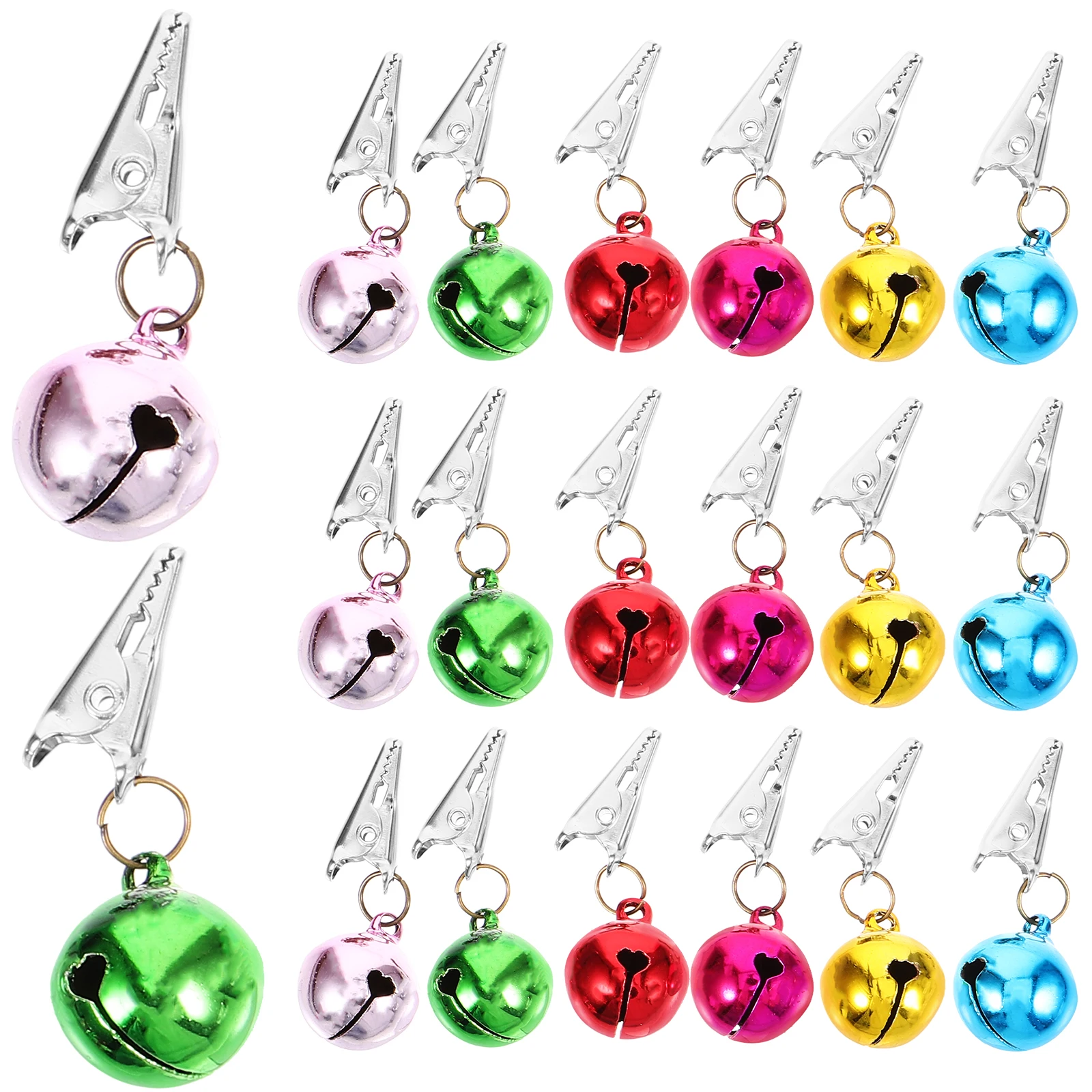 

24 Pcs Balls for Bell Clip Beard Decoration Party Home Beard Hair Ornaments Festive Christmas Decoration Accessories