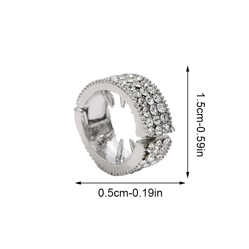 1PC 여성용 메탈 헤어 클립, 라인스톤 사이드 클립, 둥근 헤어 링, 땋은 머리 스타일 액세서리