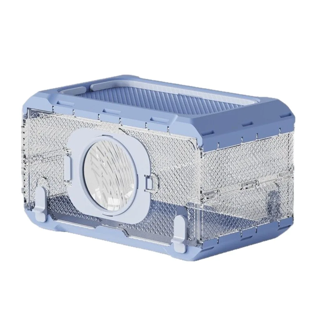 

Portable Transparent Hamster Cage Ventilated Five Times Magnification Feeding Cage Foldable Widely Used Insect Observation Box