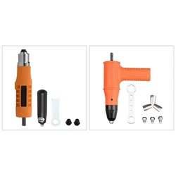 Rebitagem Elétrica Drill Head Set, Rivet Guns Adapter, Ferramenta Rebitagem Sem Fio, Dureza, Broca Anexo