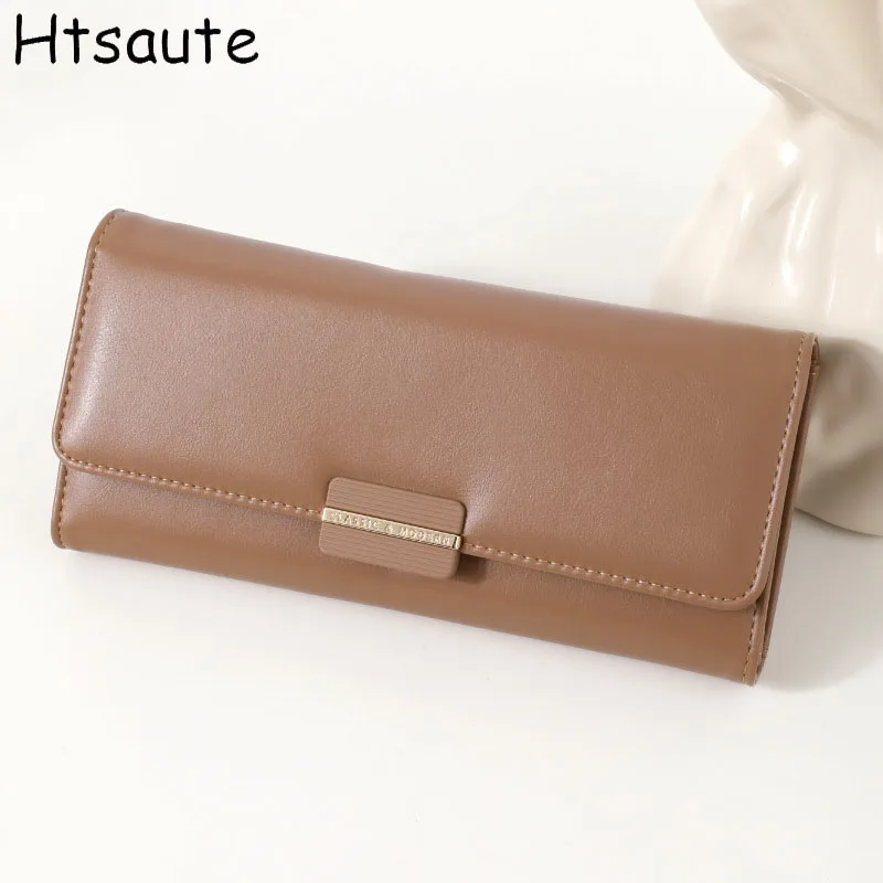 

Vintage Elegant Multi Card Slot Long Women's Wallets PU Leather Cute Versatile Double Fold-over Hasp Credit Card Purse cartera