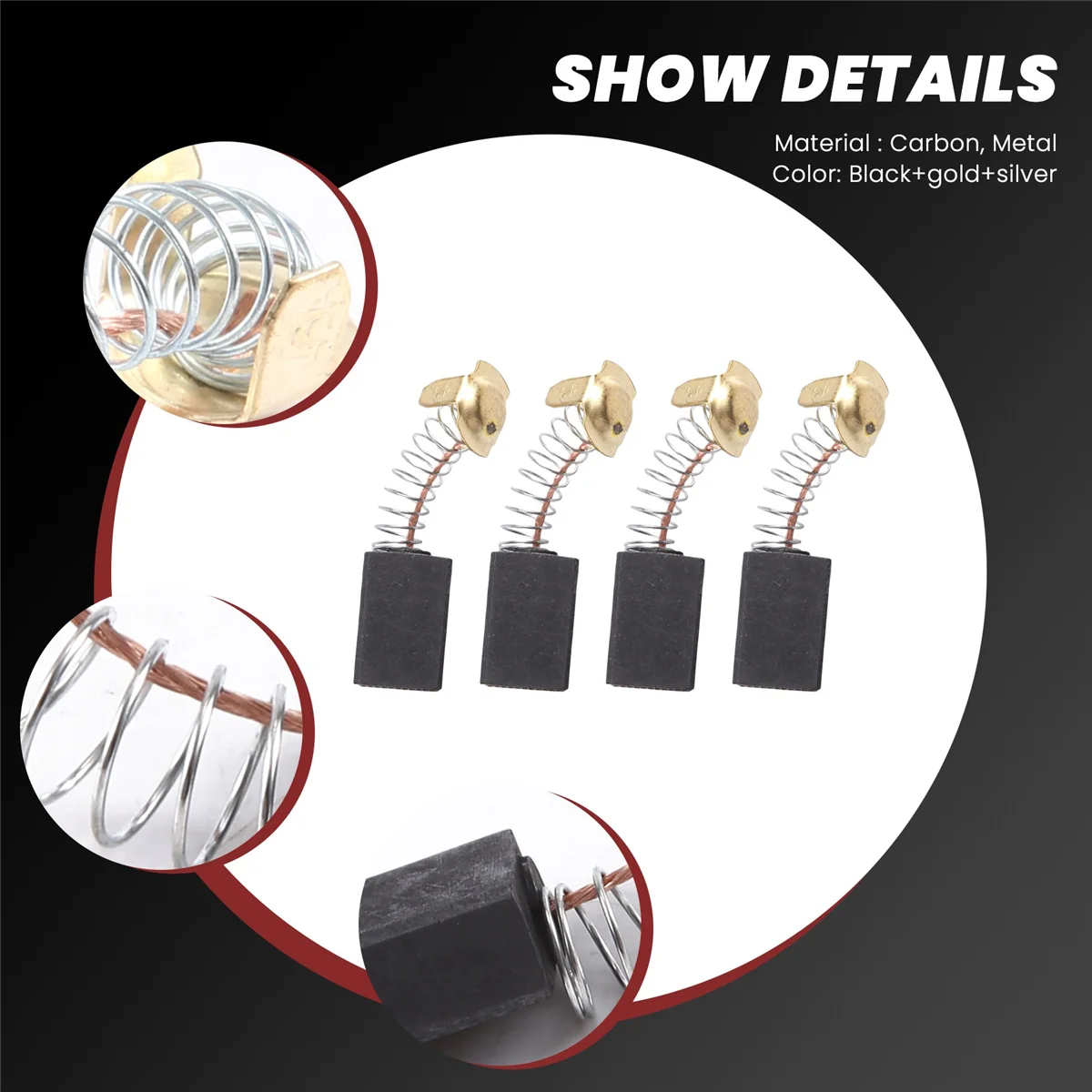 A56XQ 10 Pcs 17×13×7mm Power Tool Motor Carbon Brush 999038 for Hitachi Black+gold+silver