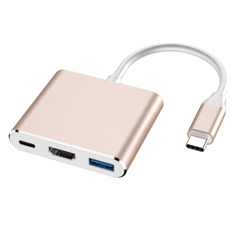 Type C To HDMI 3 In 1 Cable Converter 4K HDMI USB 3.0 PD Fast Charging Smart Adapter for Macbook  Notebook