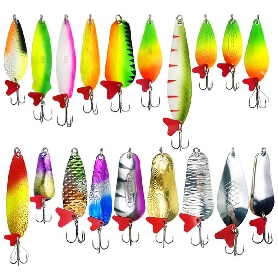 16G/18G/21G/25G/28G/32G Spoon Bait Noise Buckle Fishing Gear Tree Hook Sequin Metal Rotator Hard Bait Marine Rock Fishing