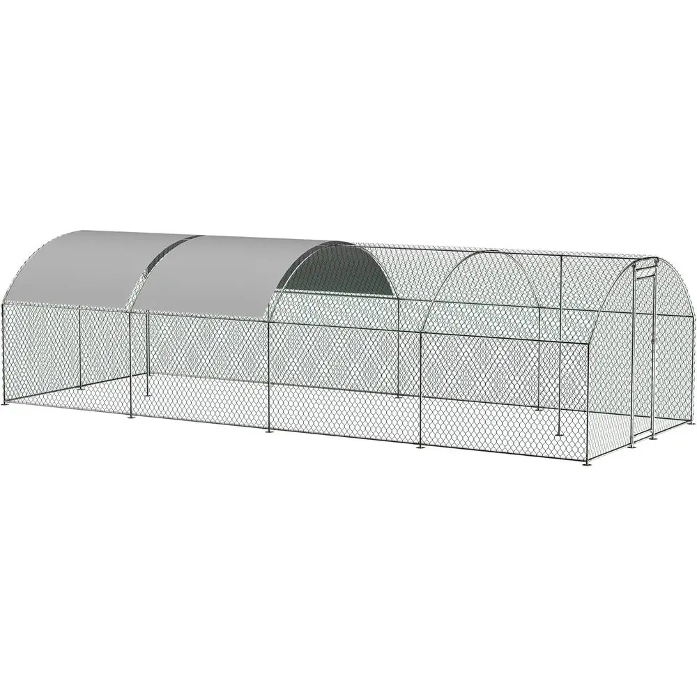 

Outdoor Metal Chicken Coop, Large Walk-in Pen with Waterproo Cover, Rabbit Habitat Dome Roo Poultry Cage or Backyard arm Use (10