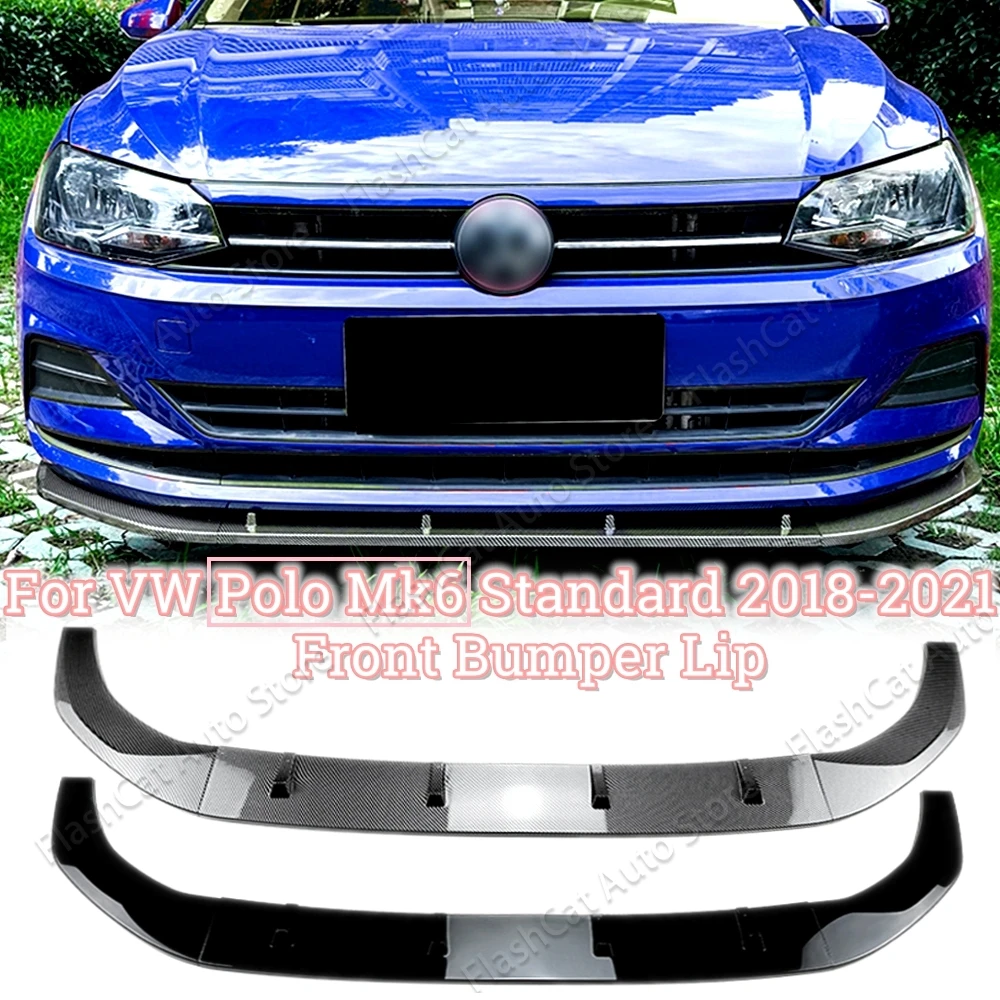 

Splitter Exterior Body Kits Trim Diffuser Tuning Polo MK6 Front Lower Bumper Canard Lip For Volkswagen Polo MK6 Virtus 2018-2023