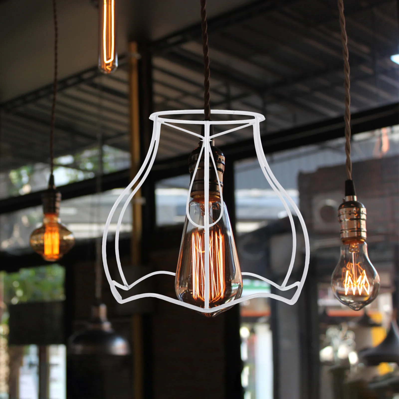 

Vintage Style DIY Iron Lampshade Frame Elegant Sturdy Structure Easy Match Table Lamps DIY Projects Decorative Lighting