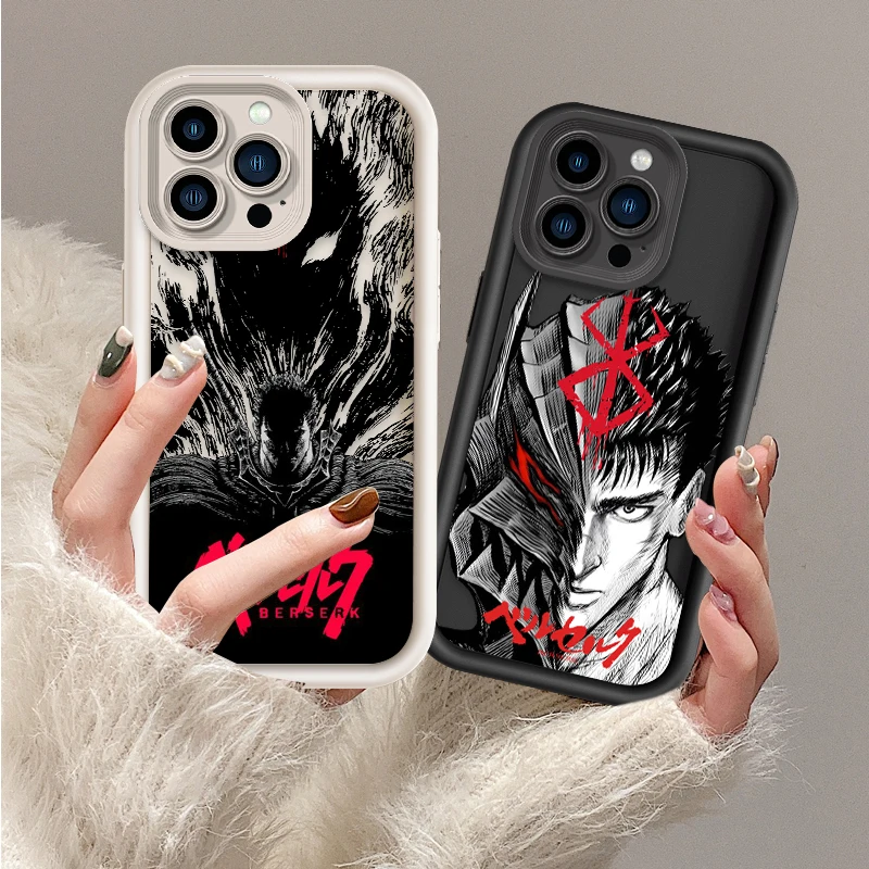 Berserk Anime For iPhone 15 14 13 12 11 Pro Max XS Max X XR 7 8 Plus 6S Liquid Eye Ladder Phone Case