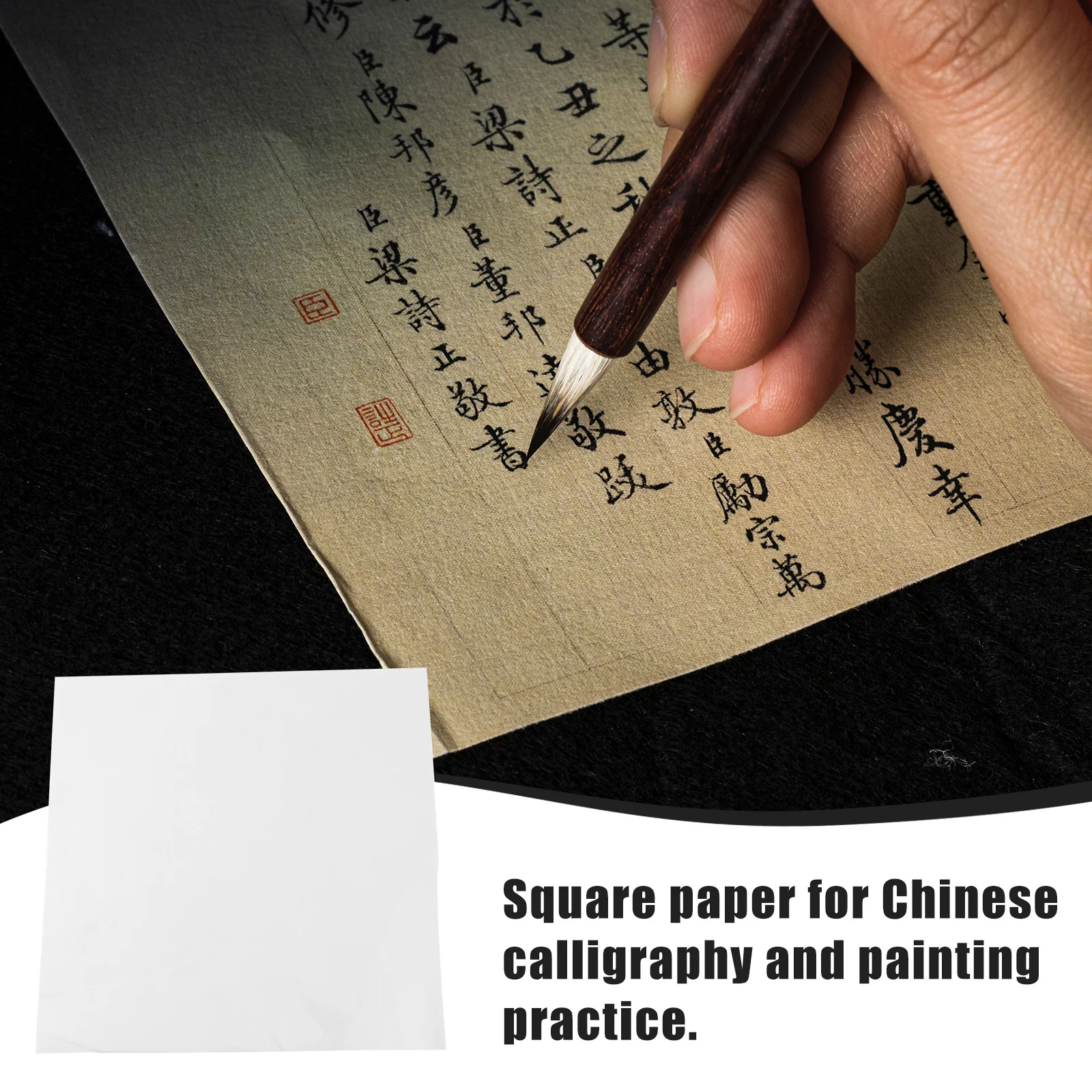

30Pcs Square Rice Paper Professional Calligraphy Practice Paper for Chinese Painting Ink Writing Drawing Brush Use