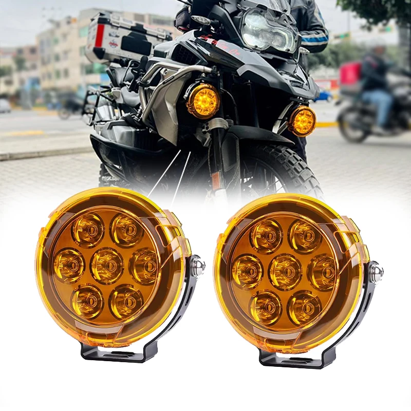 Nuevas luces de Moto de 4,5 pulgadas con haz alto y bajo ámbar amarillo DRL ADV Enduro Street GR foco externo auxiliar para motocicleta para BMW GS