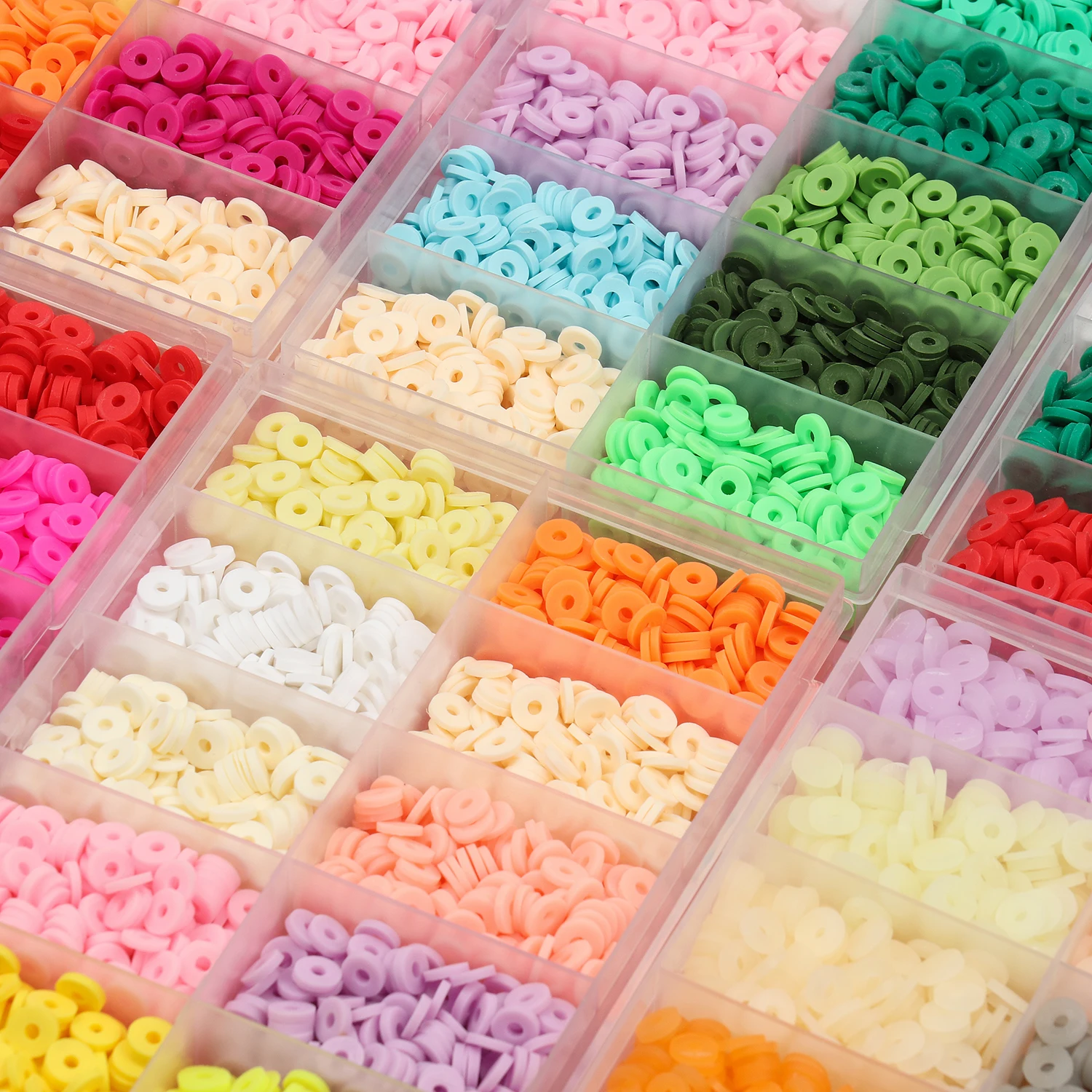 Trend ige Geschenk box Polymer Clay Perlen Kits Chip Scheibe Heishi Perlen Schmuck machen Kit Set elastische Schnur für Mädchen Kinder DIY Armbänder