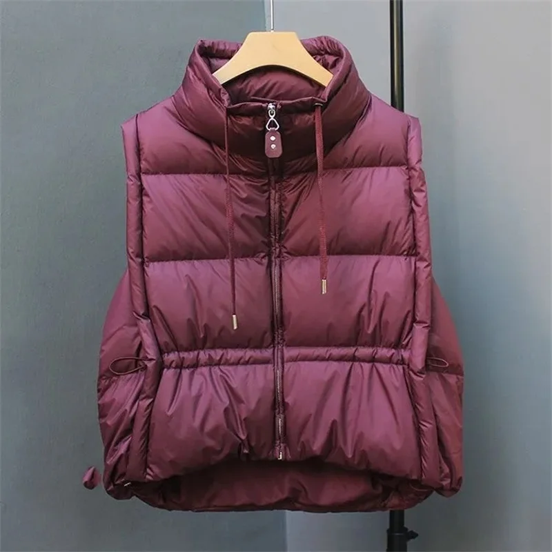 

Дизайнерская куртка без рукавов, женская осень-зима 2025, новая мода, пуховый хлопковый жилет, пальто, женские парки, короткий толстый жилет, пальто