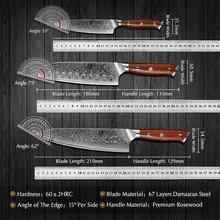 Damascus Steel Kitchen Knife Set #6