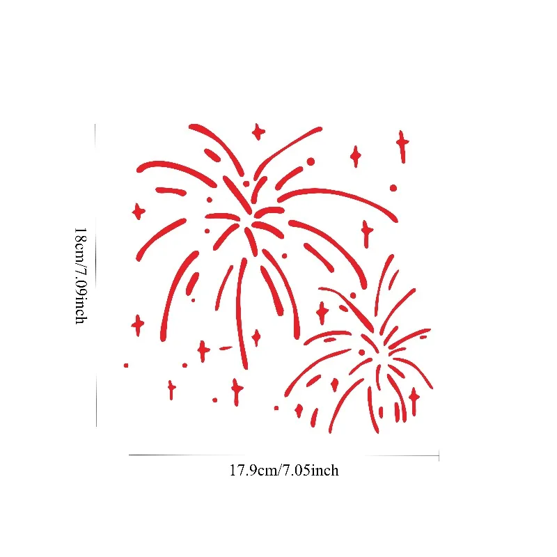 1set Fireworks Festival Vinyl Sticker, Waterproof Sunproof No Residue Decal for Car Window & Body Decor