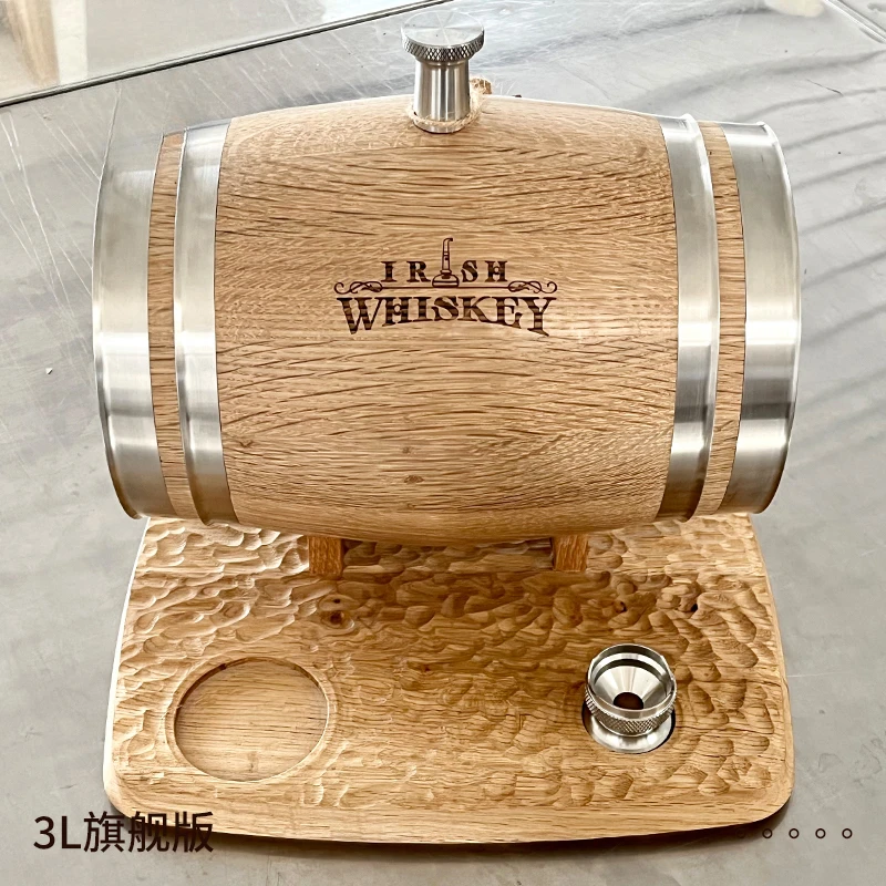 3L Oak Barrel Ultimate White Oak Barrel Visible Glass Home-Brewed Small Wine Barrel