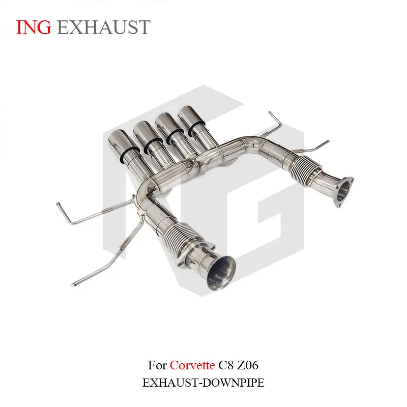 

ING Stainless Steel Catback for Corvette C8 Z06 Race Sistemas Direct Flow Pipe Performance Exhaust System
