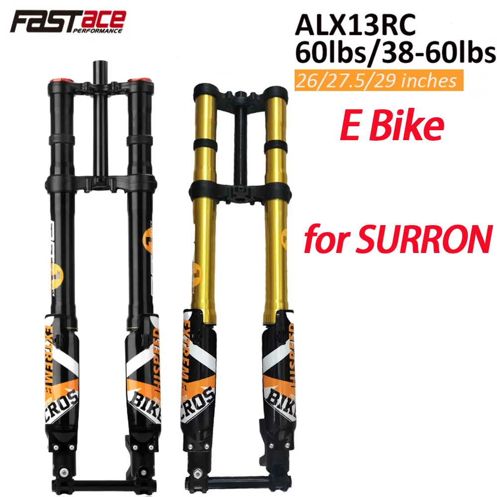 Fastace ALX13RC Suspension fourche inversée 38 ~ 60/60LBS noir/or électrique SUR RON Dirt Bike vélo de descente DH Suspension vtt fourche