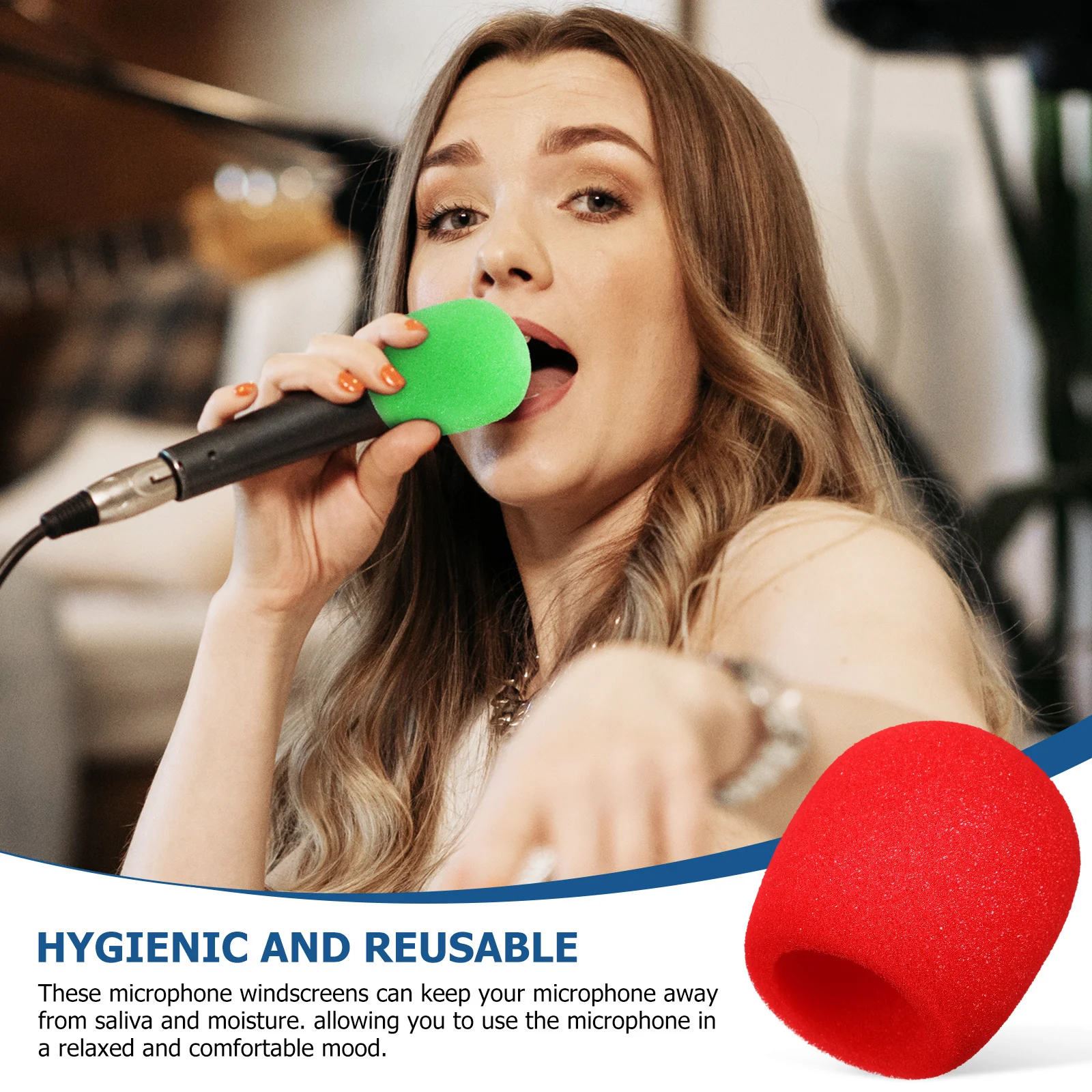 

32Pcs Microphone Sponge Covers Thick Foam Windscreen Protectors for Ktv Stage Conference Room Performance Noise Reduction