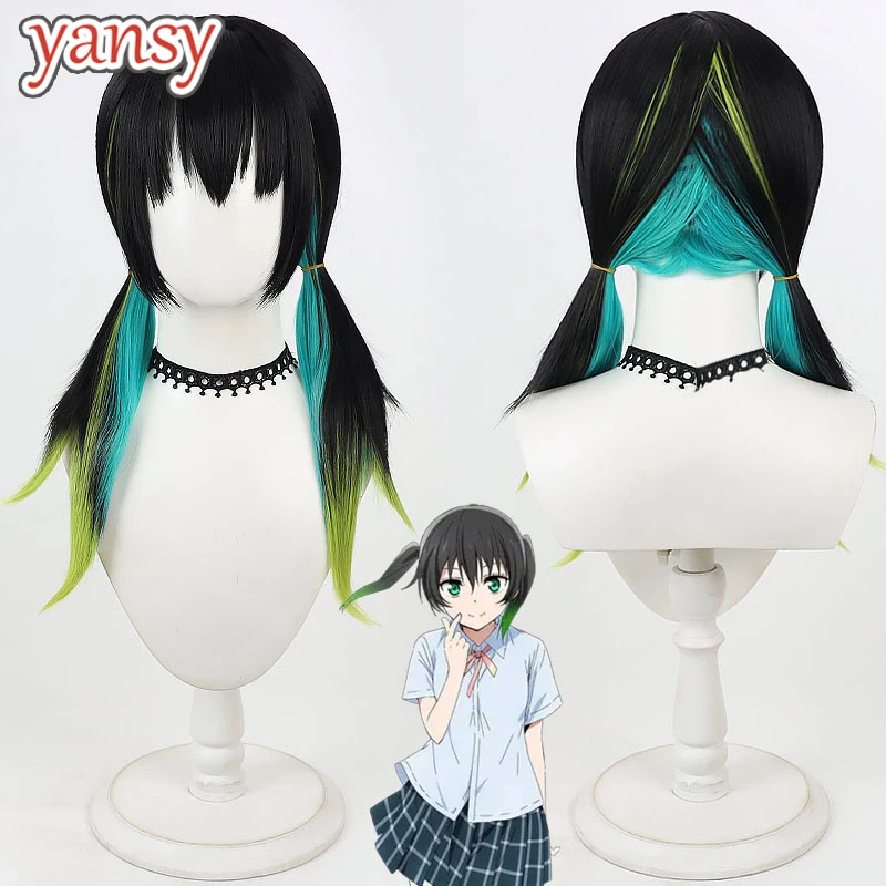 yansywig-synthetic-hair-takasaki-yu-cosplay-wigs-lovelive-takasaki-yu-50cm-long-straight-black-mixed-green-wig-heat-resistant