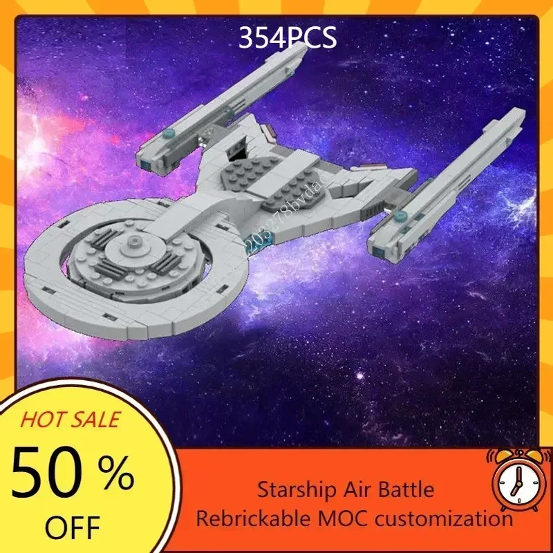 354parts USS Discovery NCC-1031-A MOC-61753 spaceship Movieship Modular Custom Puzzles birthday toys Christmas gifts for Kids