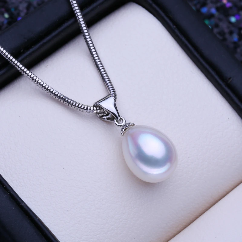 فيناسي-قلادات لؤلؤ المياه العذبة الطبيعية للنساء ، المجوهرات البوهيمية ، قلادة اللون الفضي ، هدية عيد ميلاد #3
