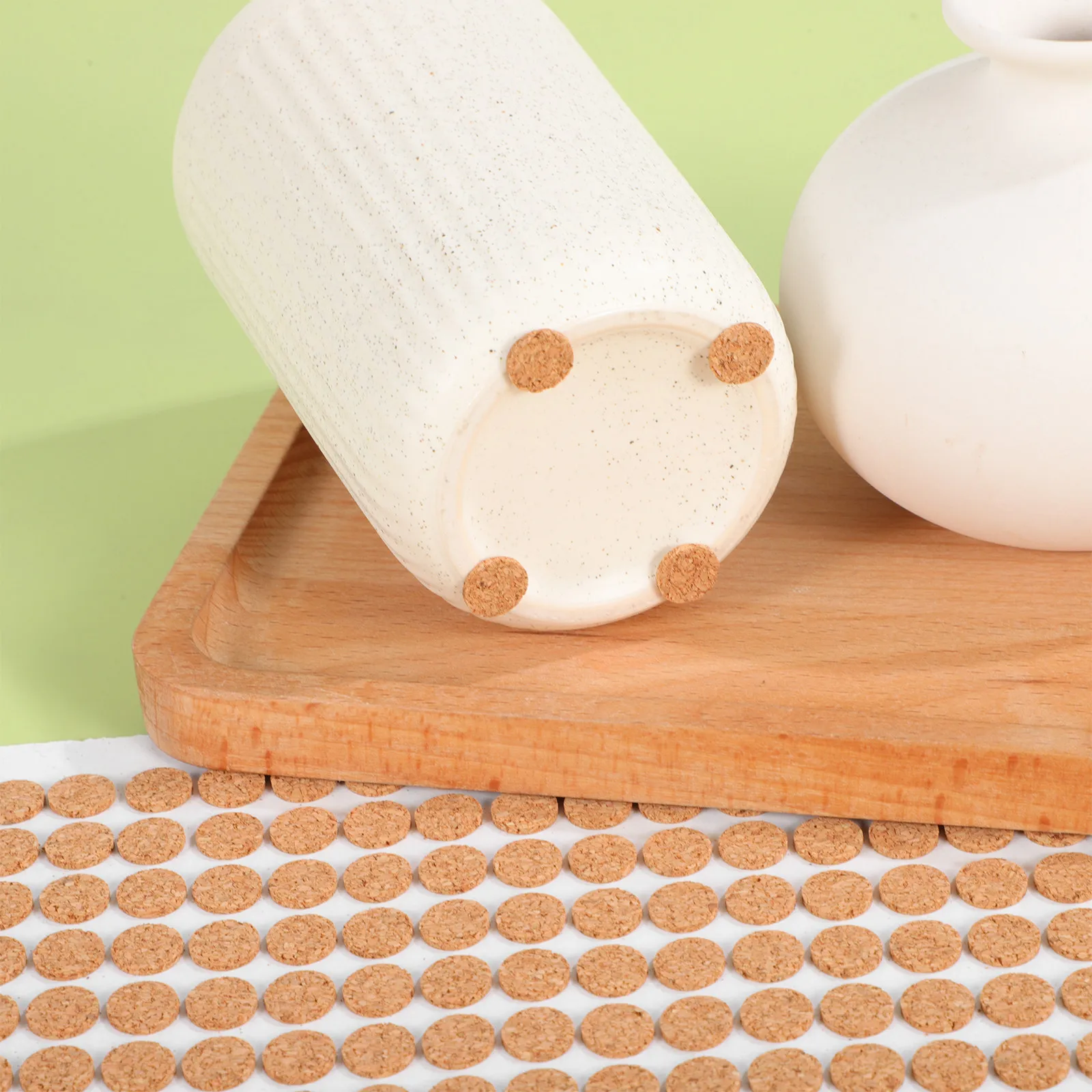 2000Pcs Self Stick Cork Bumpers Cabinet Door Protector Quiet Close Pad Scratch Proof Furniture Pad Drawer Bumper Non Slip