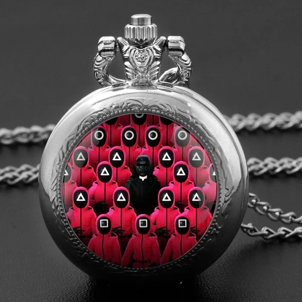 

Korean Hot Teleplay Vintage Glass Dome Quartz Round Dial Pocket Watch Chain Linked Pendant for Men/Women Children Exquisite Gift