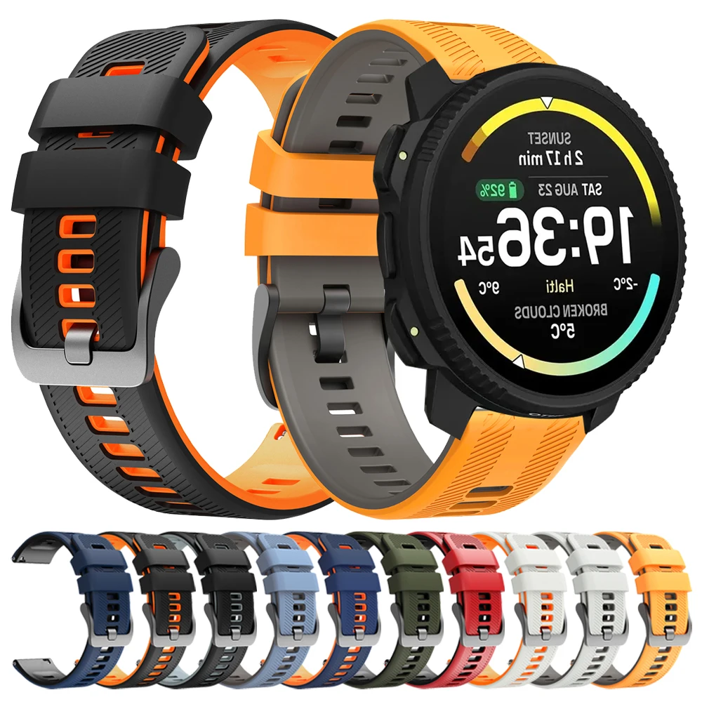 Silikonarmband für SUUNTO 9 5 PEAK/RUN OCEAN 22 mm Armbandzubehör für SUUNTO VERTICAL 2/RACE 2 S Sports Ersatzarmband