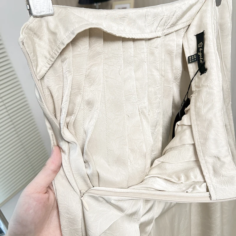 Gonna longuette a vita alta chic tono freddo da donna A-Line f-lunghezza modello bicolore per pendolari Collezione primavera estate