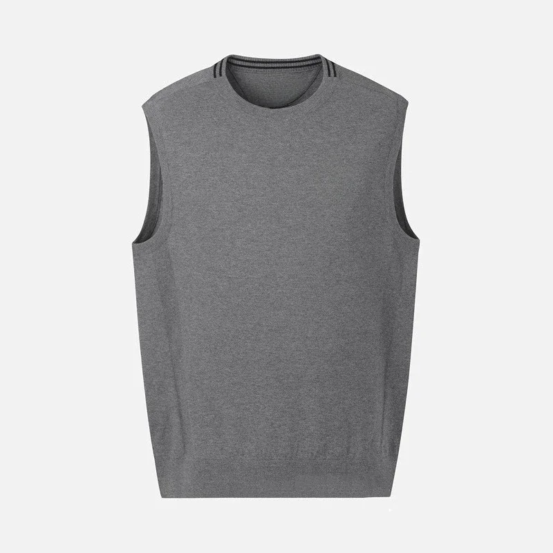 24 Autumn Men's Golf Clothing Crew Neck Knitted Sleeveless Vest Top Casual Solid Color Versatile Fashion Vest