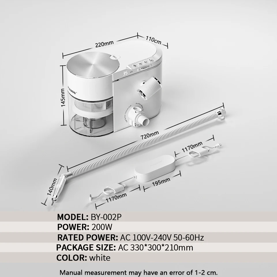 200W 2 in 1 Nail Drill Dust Collector 12kPa Strong Suction