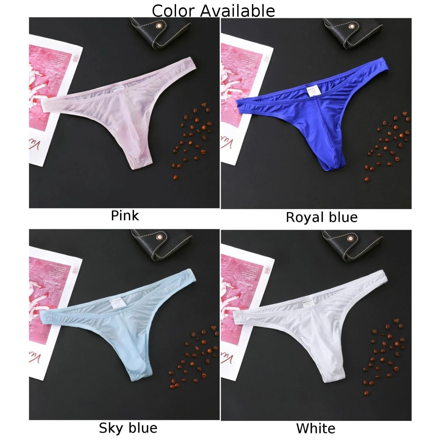 Sexy Men Ultra-Thin Briefs Underwear Comfy Breathable Thong Ultra-Soft Low Rise Bikini G-Strings Sissy U Convex Pouch Underpants - Image 5