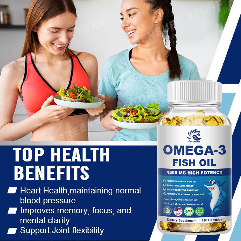 OMEGA-3 Fish Oil EPA&DHA Capsules Supports Heart, Brain, Joints Health & Skin Care Supplement