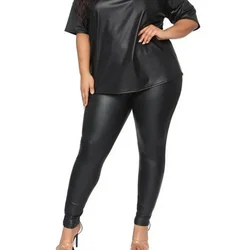 Lightweight Shiny Plus Size Leggings Super Stretchy Spandex Clothing Comfy Stretch