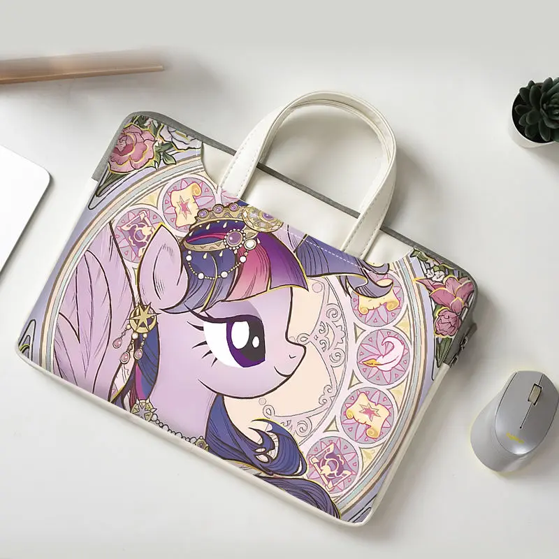 

Miniso Anime My Little Pony Laptop Bag Cute Large Capacity Tablet Organizer Cartoon Handbag Laptop Case 12in 13in 14in 16in Gift