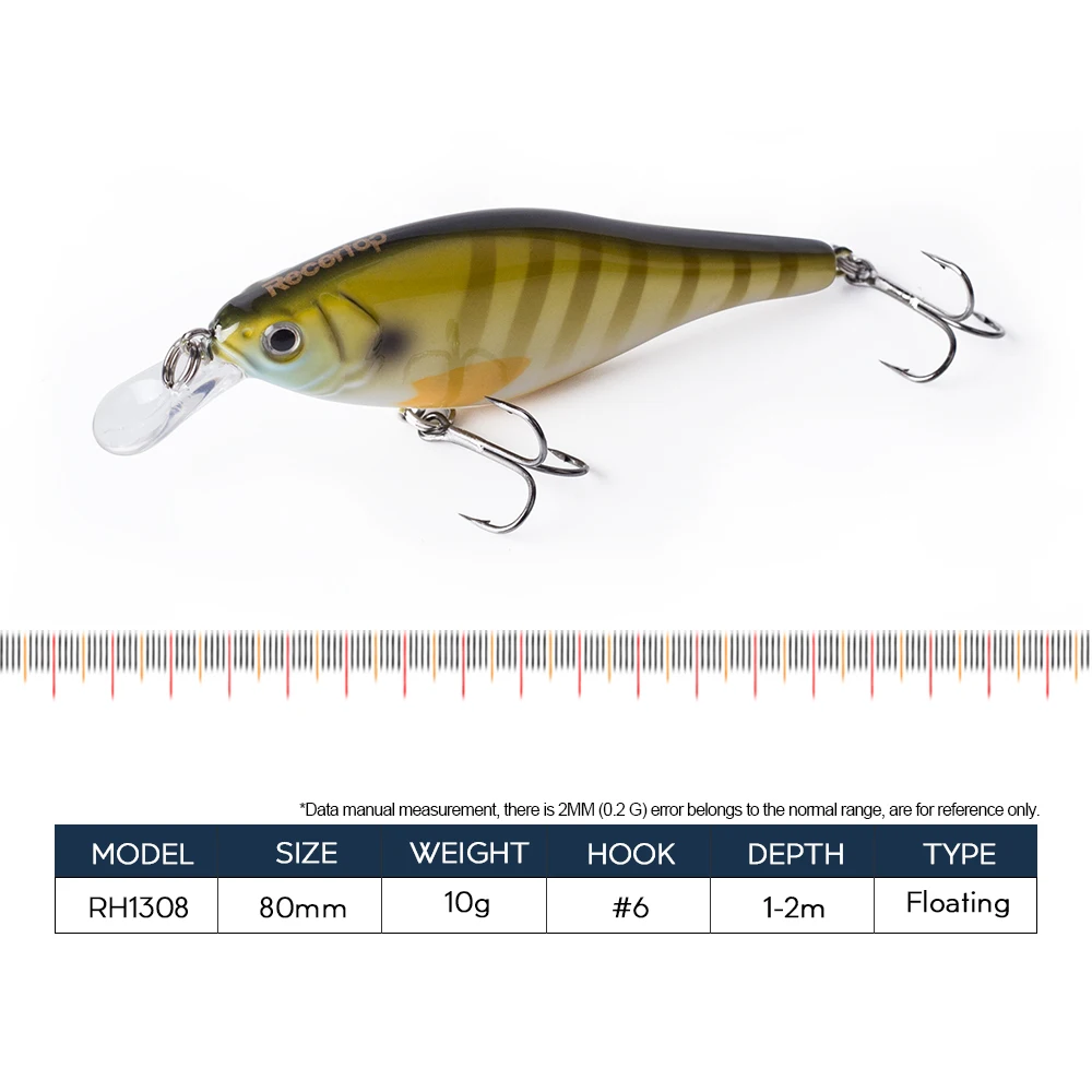 Recertop Floating 10cm 10g Jerkbait Wobblers Crankbaits Hardbait Minnow Camping Outdoor Fishing lure Tackle SwimBait