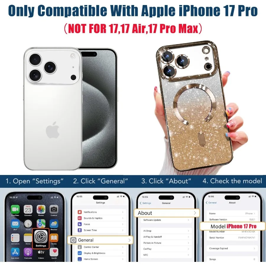 حافظة لامعة مغناطيسية رفيعة أنيقة لهاتف iPhone 17 Pro مقاس 6.3 بوصة مع توافق MagSafe وواقي عدسة الكاميرا المدمج لـ #2