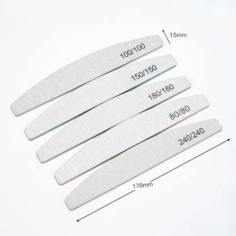 5/10 قطعة ملف الأظافر المهنية الصنفرة قوية سميكة ملفات الأظافر عازلة ل مانيكير الرملي نصف القمر الجير مسمار أدوات 100-240 #5