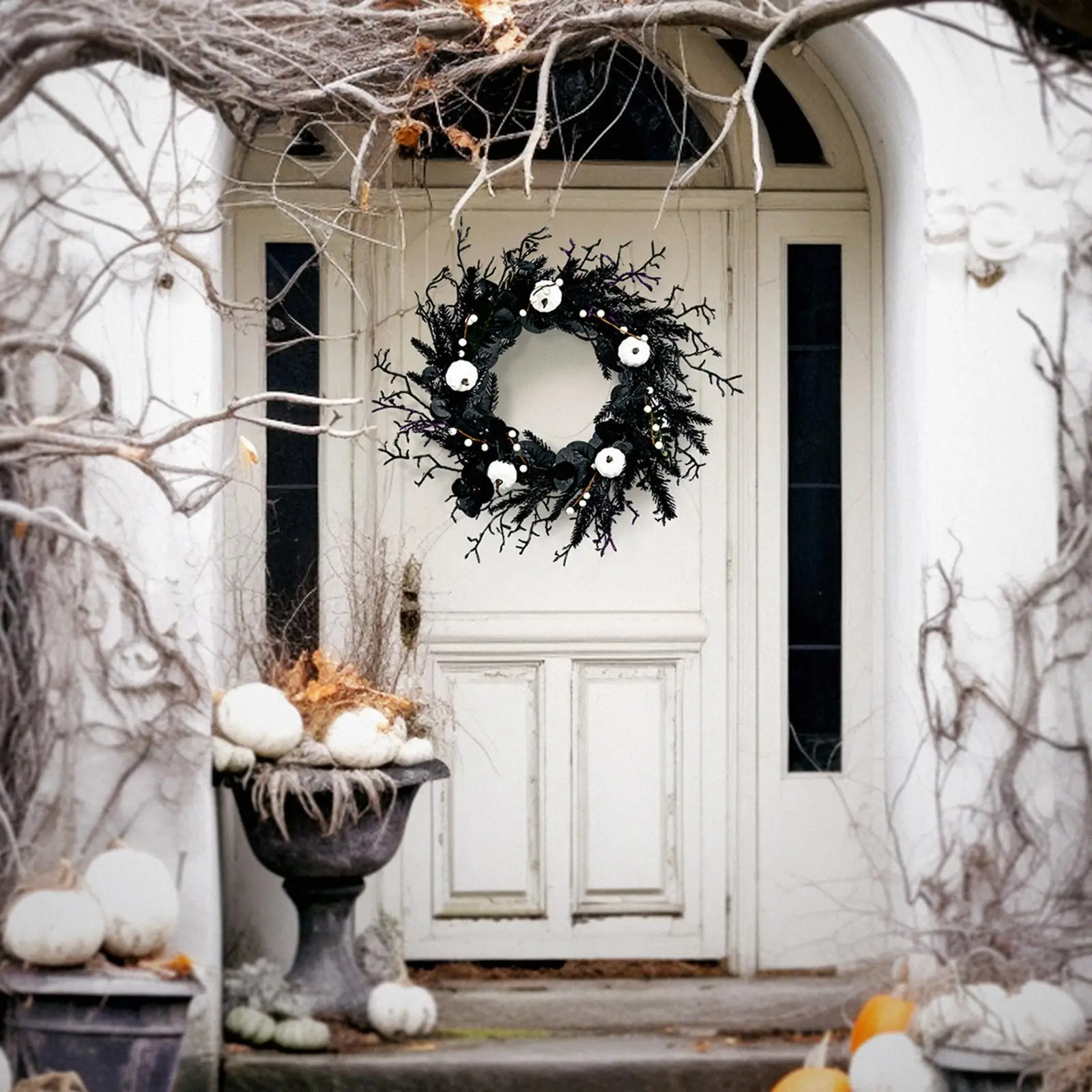 

Halloween Wreath for Front Door Halloween Decorations Decor Spooky Party Creepy Wreath for Party Outdoor Wall Home Haunted House