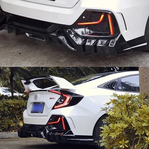 Handa Civic 10th 16-21 rear spoiler bumper, hatchback civic fk4 fk7 fk8, car-slyling body kits, edgerear diffuser 10 Main Sales Civic Airofolio - №6
