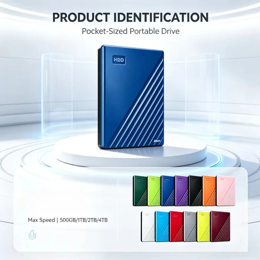 Original Portable External Gray/Dark Blue/Lime Green Hard Drive USB 3.0 Encrypted Storage Disk 500GB-4TB High Speed for Laptop