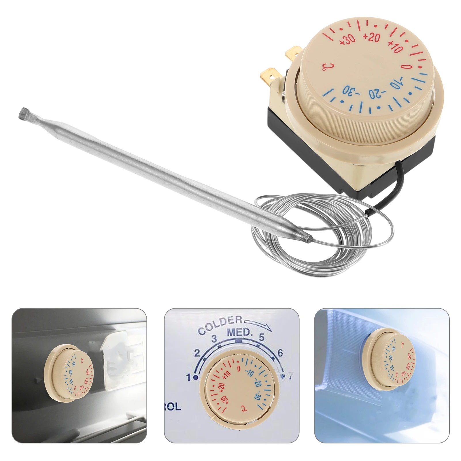

Thermostat Switch Refrigerator Capillary Adjustable Replacement Stainless Steel Mechanical Electric Freezer Temperature