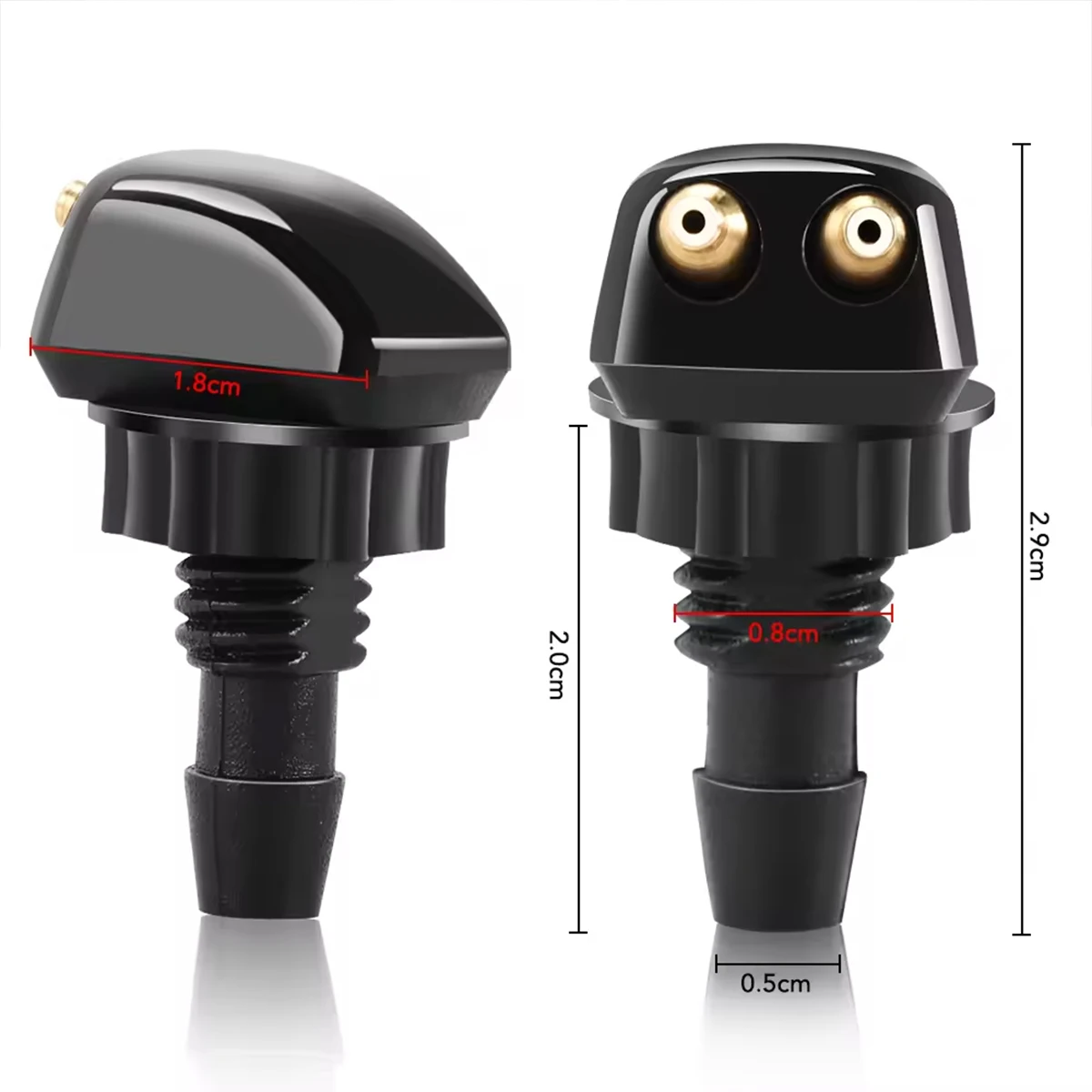 2pcs Is Suitable For Most Car Models Including Windshield Washer Nozzles Dual Hole Windshield Nozzles And Water Spray Nozzles