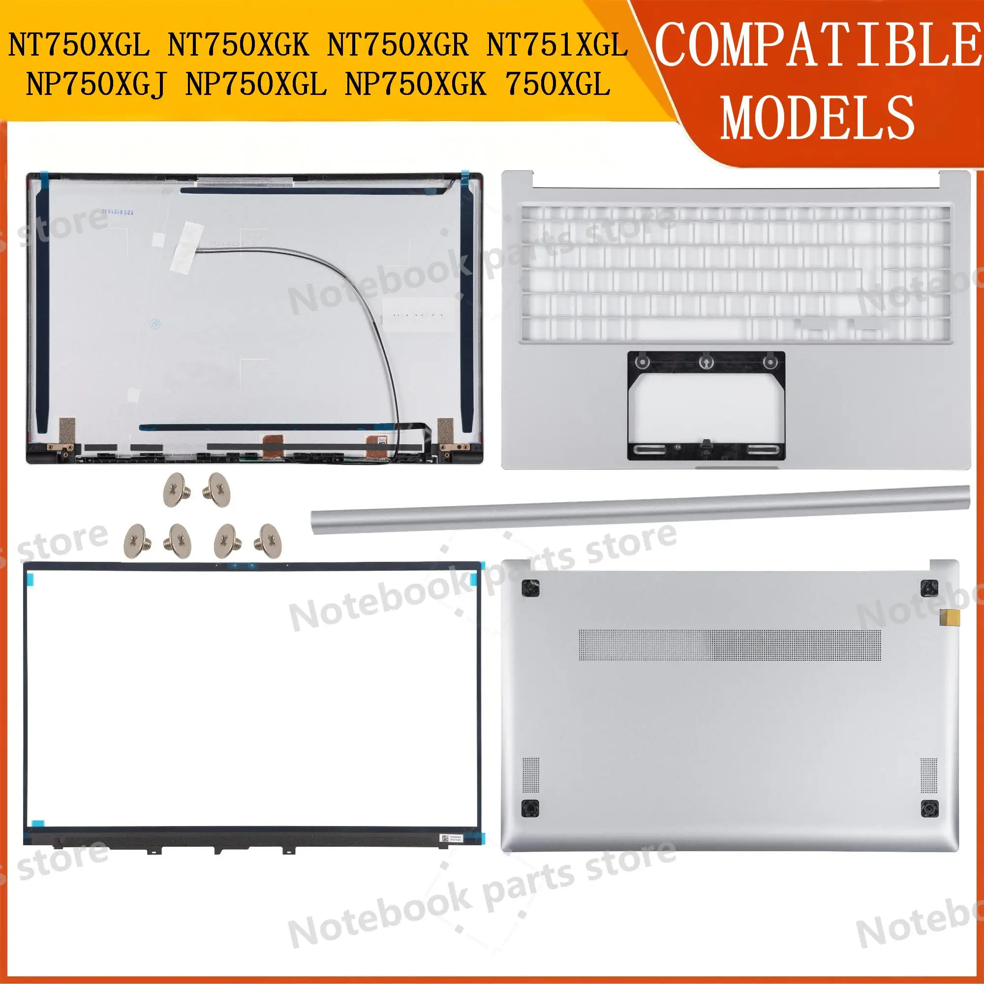 

Replace Case For NP750XGJ NP750XGL NT750XGL NT750XGK NT750XGR NT751XGL Back Cover frame Upper Bottom Case hingecover repair 15.6