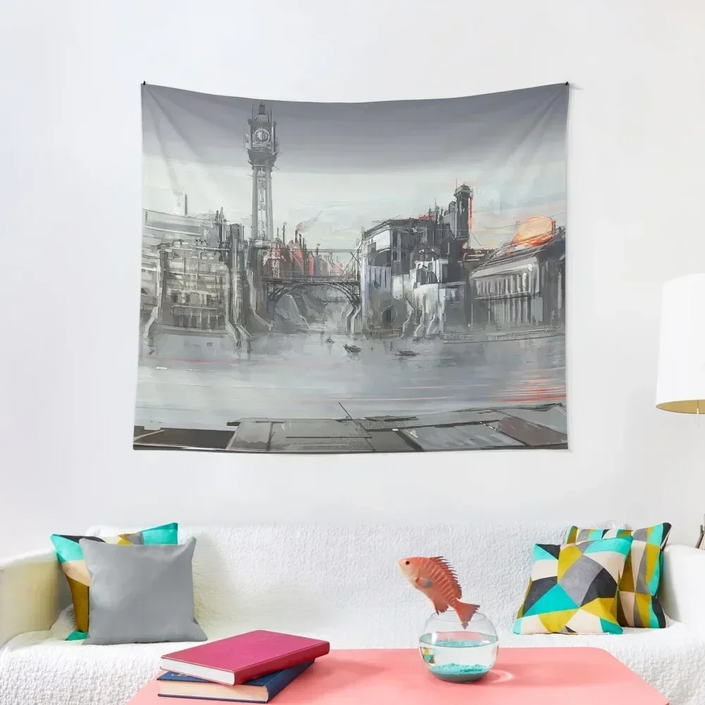 

Dunwall Docks Tapestry Art Mural Wallpaper Bedroom Aesthetic Room Decor Korean Tapestry
