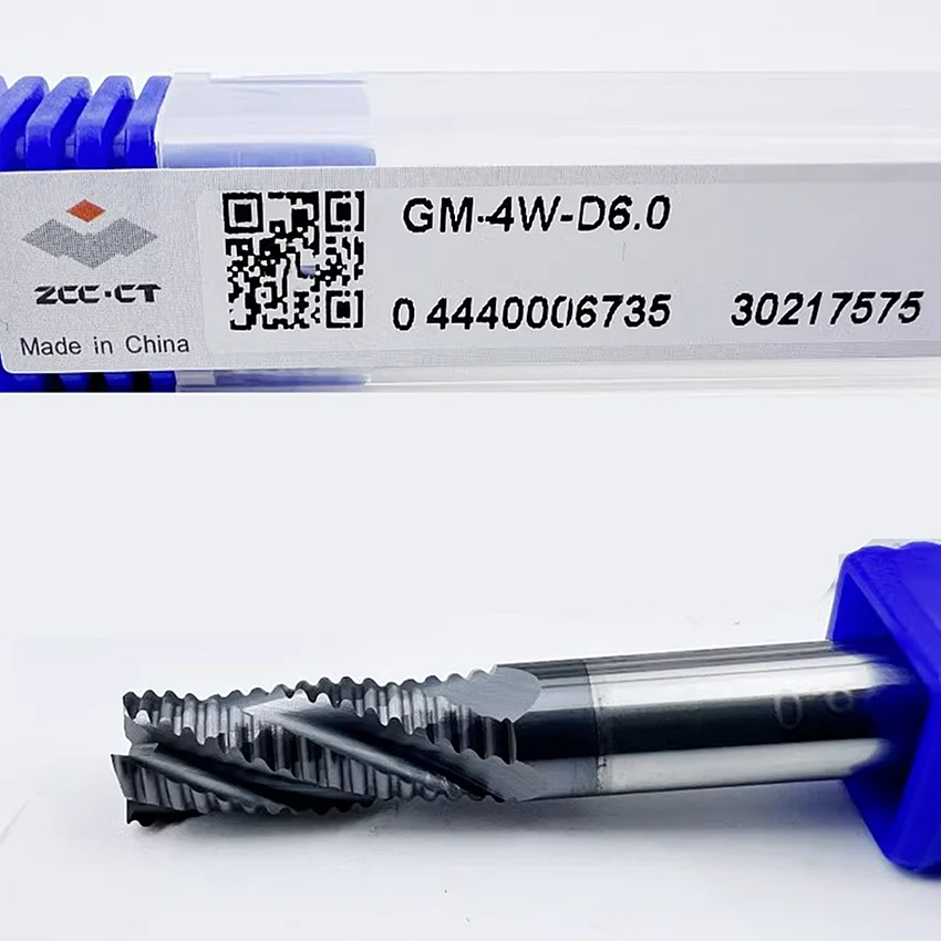 GM-4W-D6.0 ZCC.CT GM-4W Four blade straight shank flat head wavy edge end mill D6.0*6*16*50 4F Roughing End Mills 4 Flutes Mills