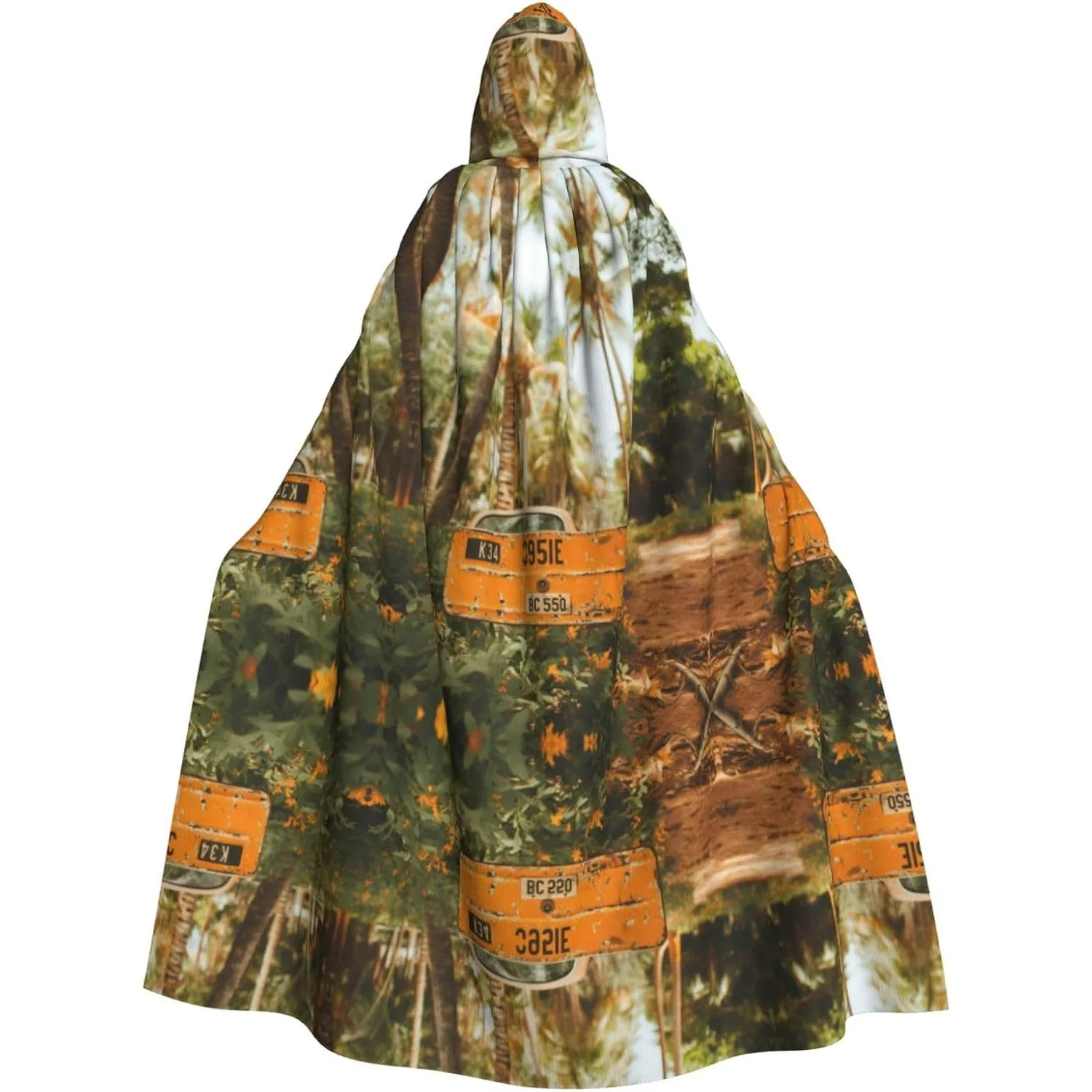 

Old License Plate print Adult Hooded Cape Carnival Festival Cape Cosplay Robe Costume party Gothic Carnival