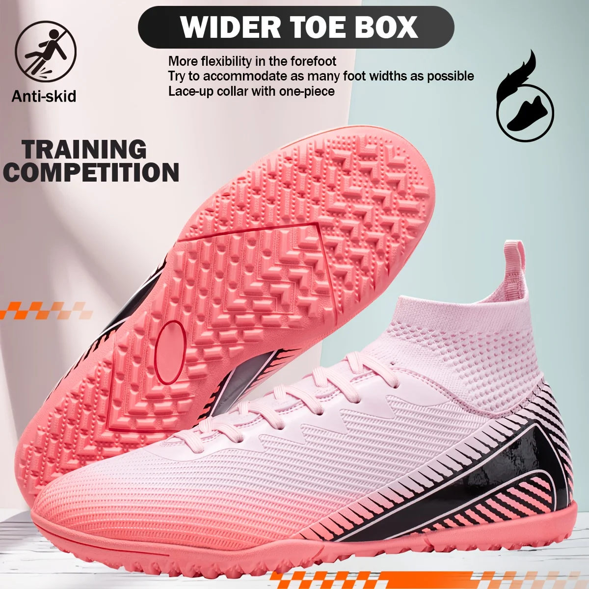 Adult TF Soccer Cleats, Comfortable PU Lining, Wear-resistant Rubber Sole with Short Studs, Designed for Maximum Control on Arti