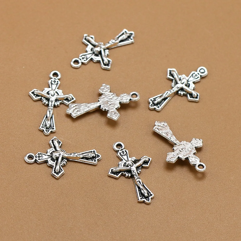

20Pcs Alloy Pendant Charms Crucifix Silver DIY Jewelry Making Accessories Necklace Bracelet Charm Pendants
