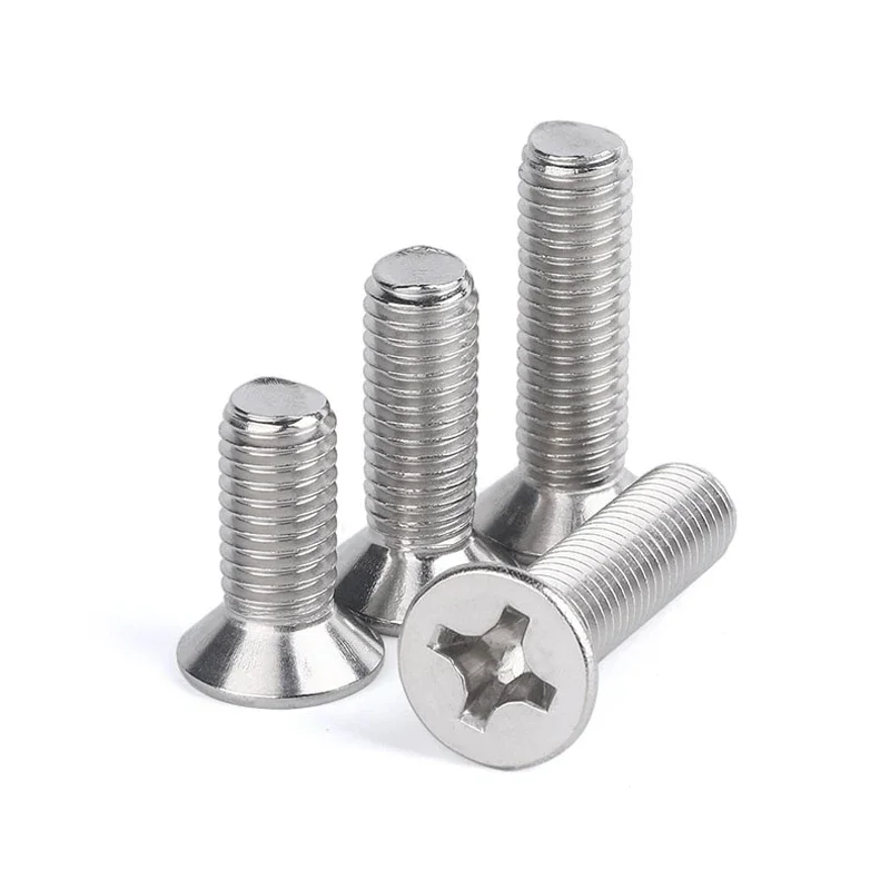 10/50 M2M2.5 M3 M3.5 M4 M5 M6 M8 A2-70 304 Stainless steel GB819 Cross Phillips Flat Countersunk Head Screw Bolts Length 3-100mm